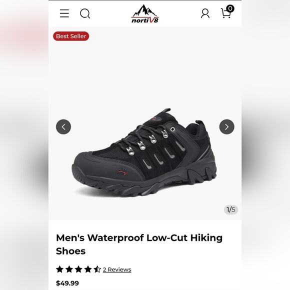 Nortiv8 | NWT | Waterproof Athletic Shoes |Size 7 | Black main image 2